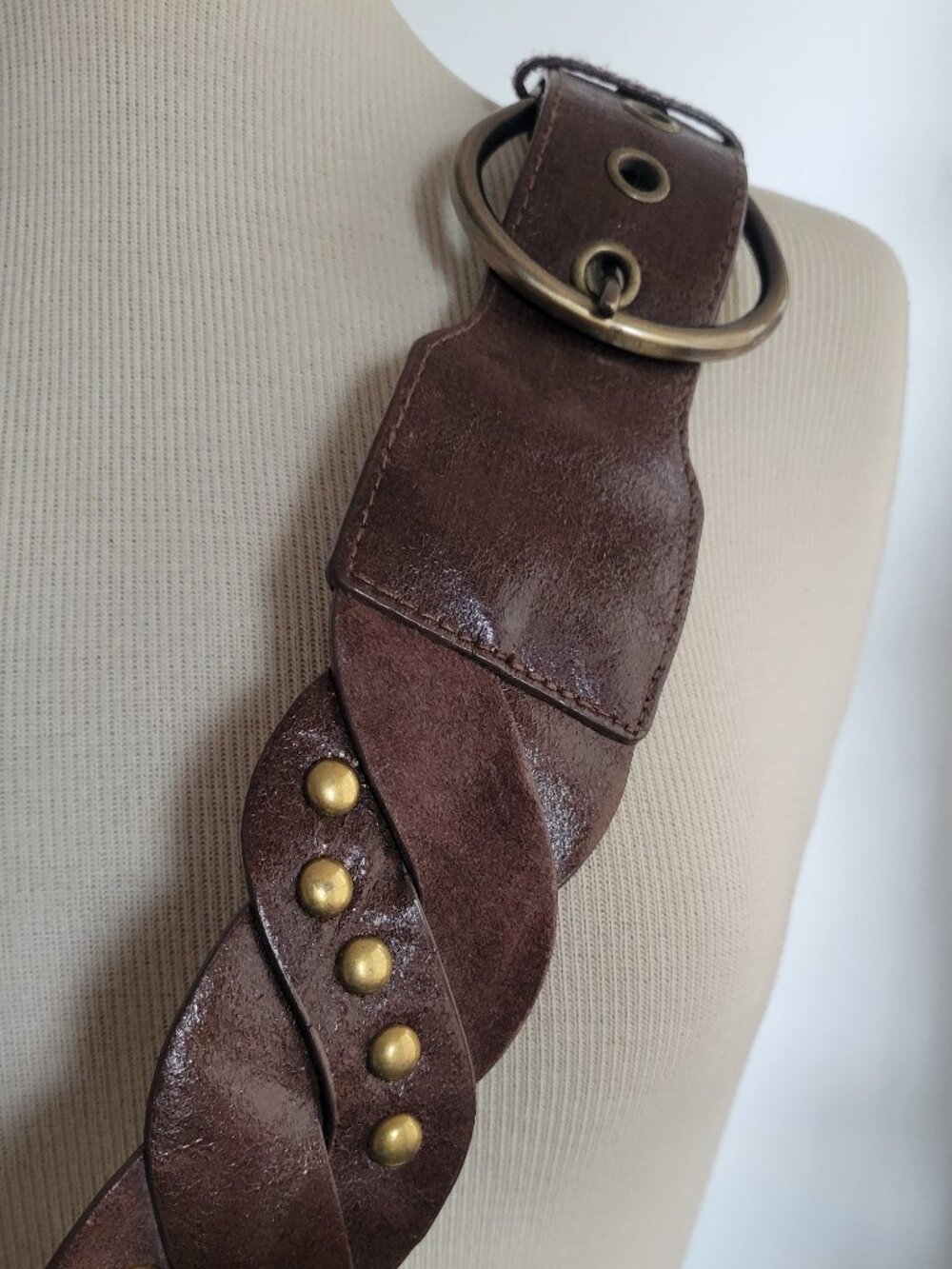 Women's Brown Leather Suede Studded Women's Unbranded Belt